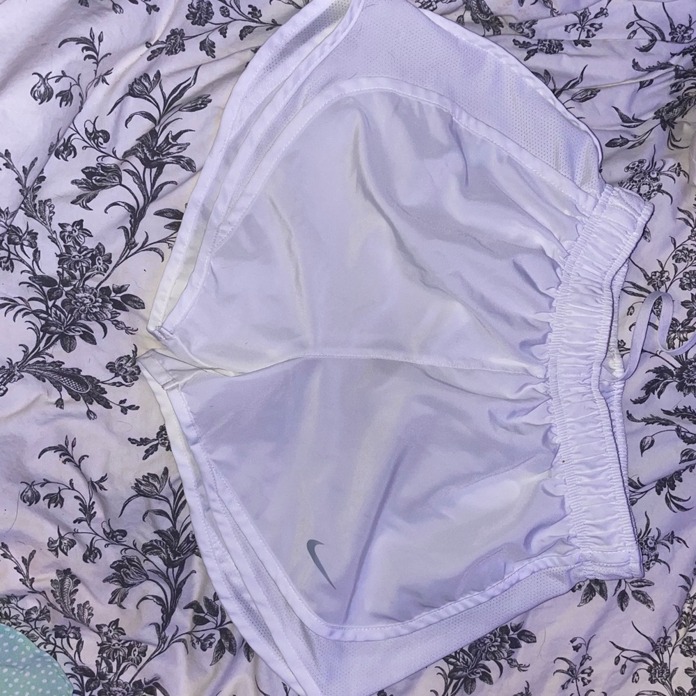 all white athletic nike shorts